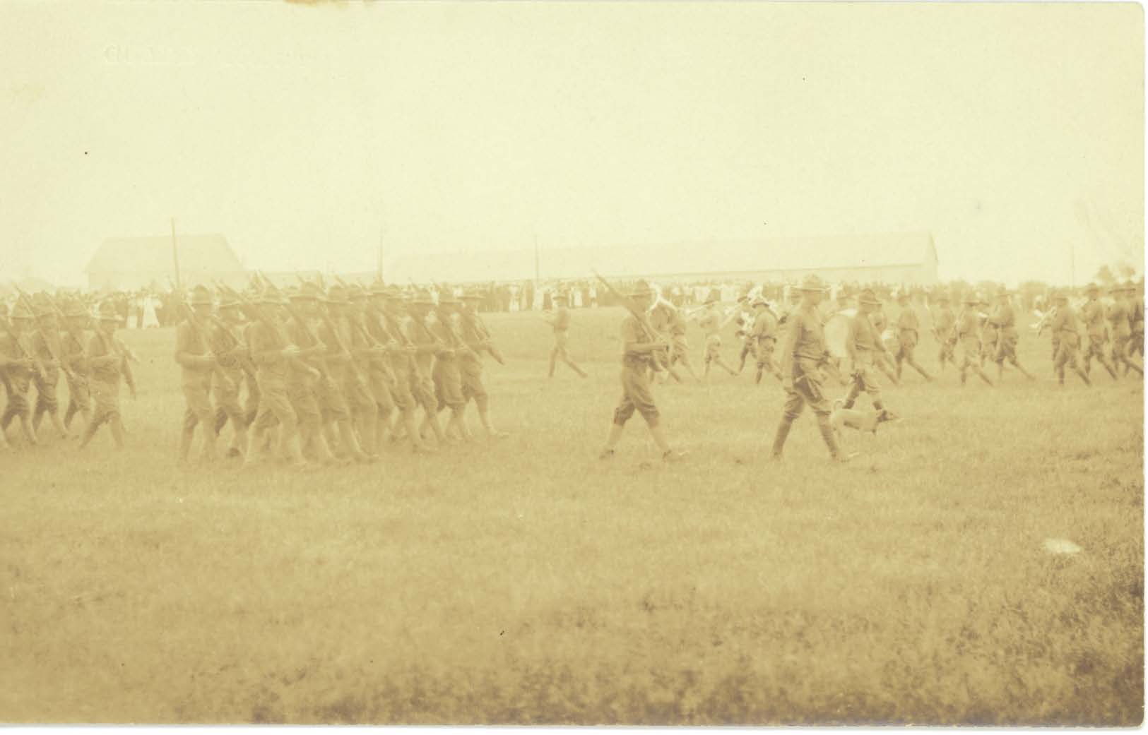 On parade, Camp Keyes, 1917